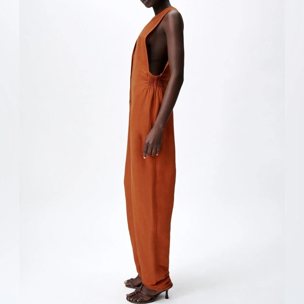 ZARA OVERSIZED LINEN BLEND JUMPSUIT‎